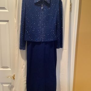 St. John Evening Wear Long Skirt in Royal Blue